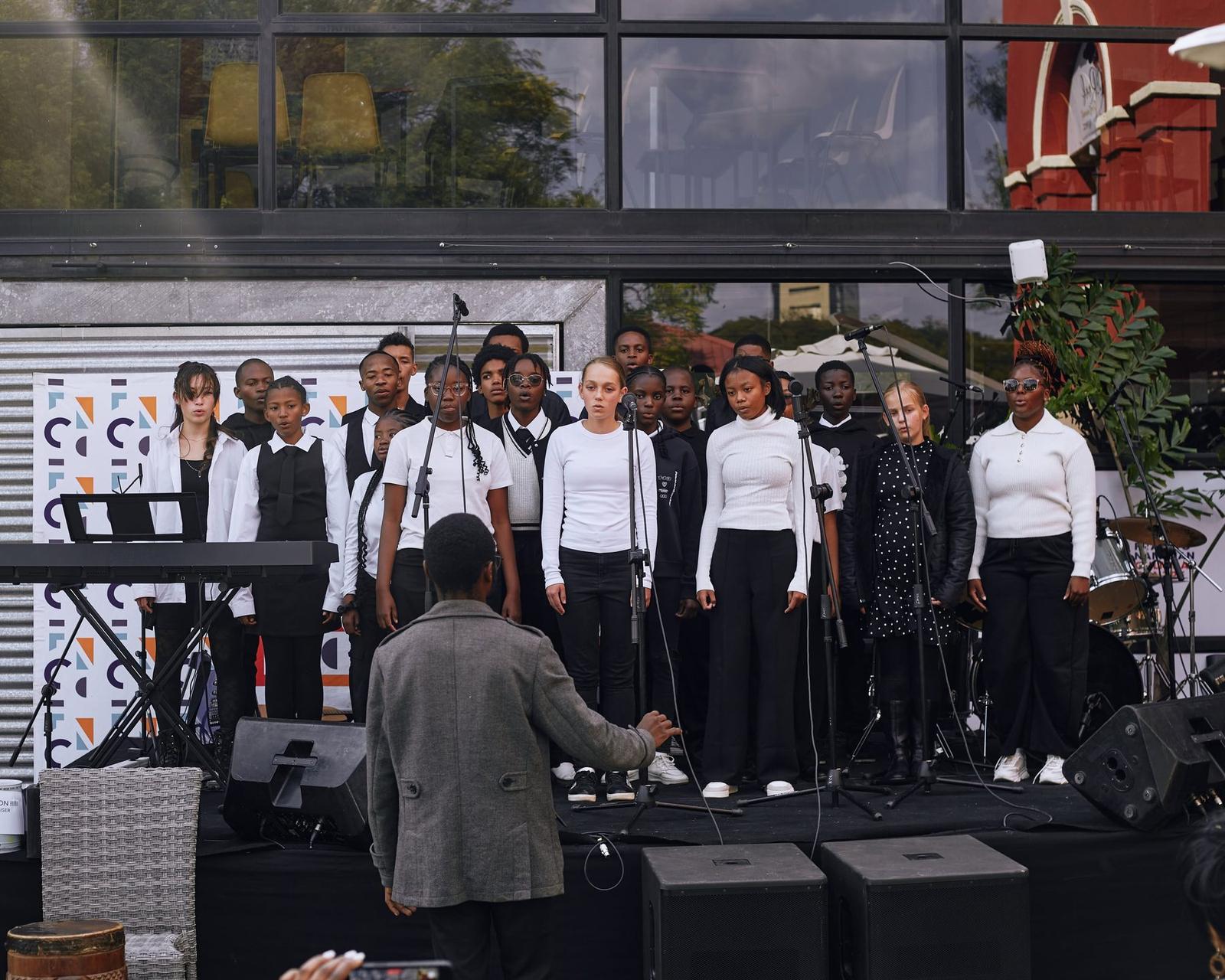 Choir performing on stage